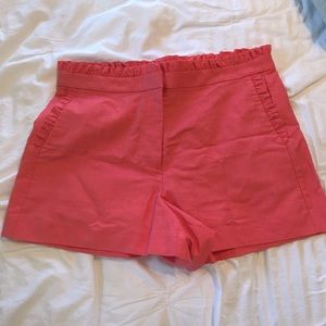 NWT J. Crew Coral Ruffle Edge Shorts